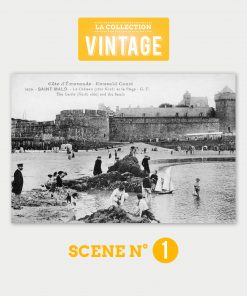 Saint-Malo, le Château et la plage - Collection Vintage