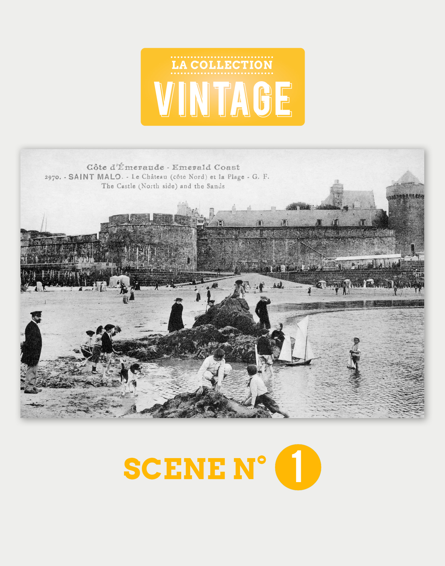 Saint-Malo, le Château et la plage - Collection Vintage Saint-Malo, le Château et la plage - Collection Vintage