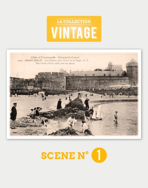 Saint-Malo, le Château et la plage - Collection Vintage